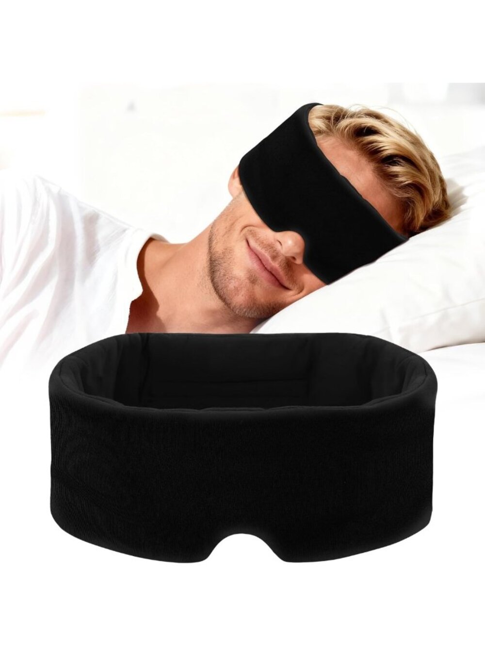 Soft Cotton Sleep Eye Mask - 100% Light Blocking, Adjustable for Side Sleepers